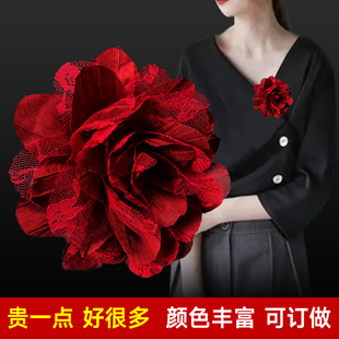 配饰品女 胸针布艺大花朵职业装 胸花日韩时尚 高档别针百搭夏季 工装