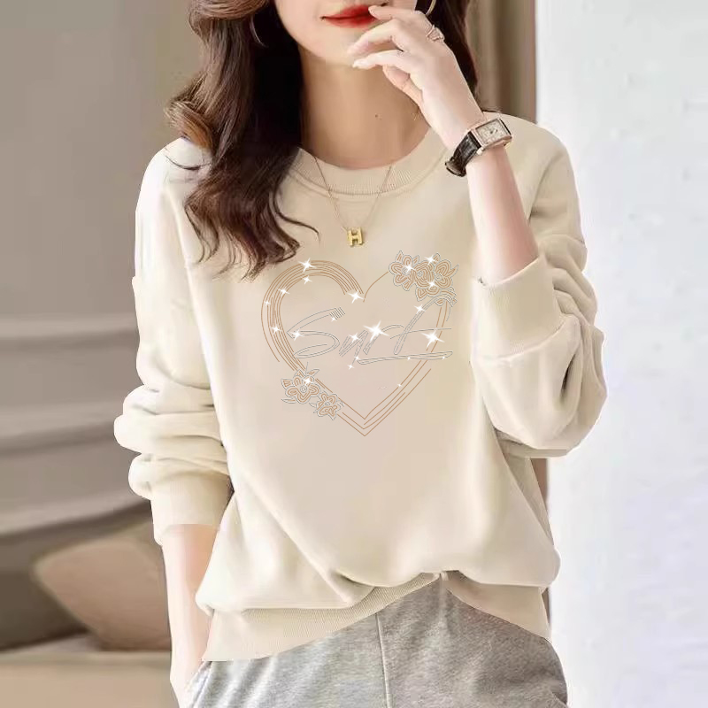 加绒全棉卫衣女春秋季2025新款爆款宽松套头衫百搭时尚长袖外套女