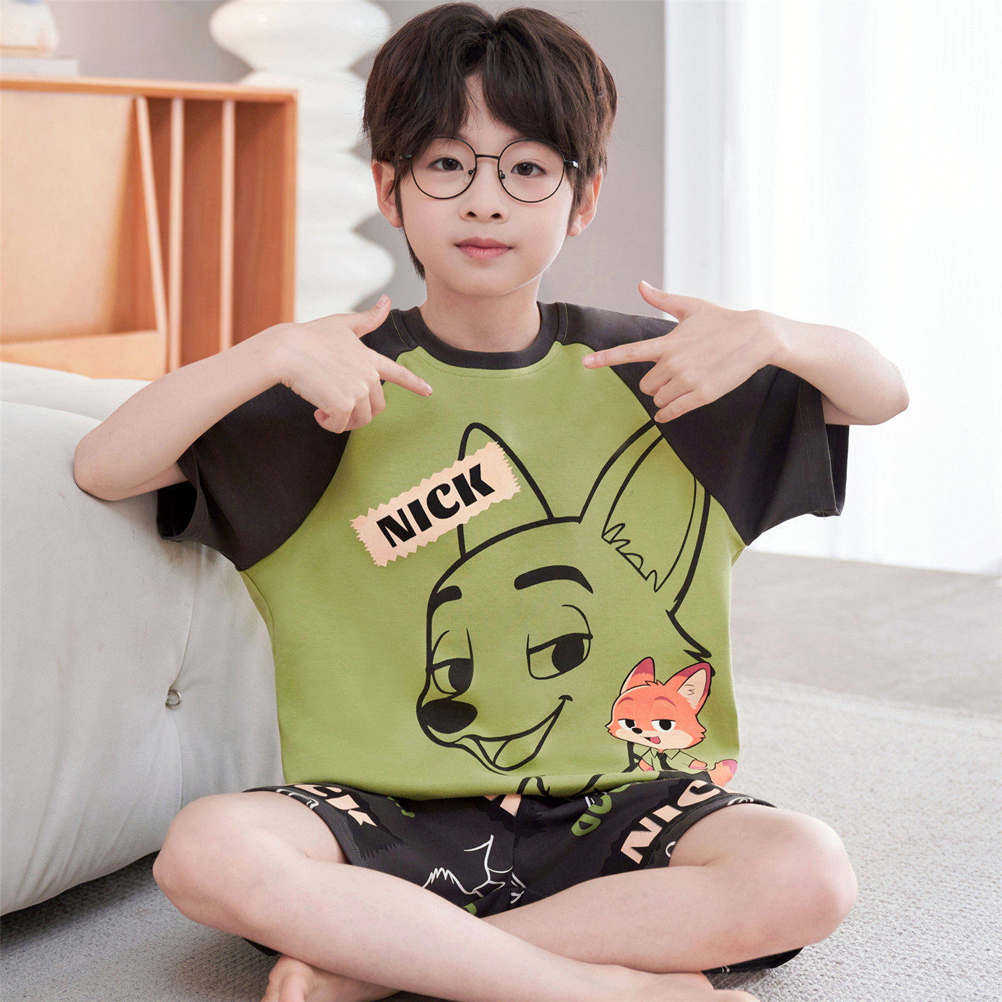 儿童睡衣男童夏季新款纯棉短袖男孩中大童宝宝家居服夏天薄款套装