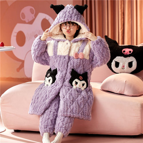 努比努米法兰绒夹棉公主风冬季