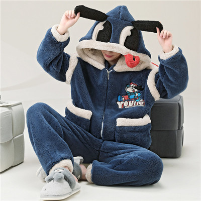 努比努米睡衣男青少年法兰绒