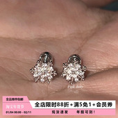 Pink Daily雪花爆闪锆石钛钢耳钉1.2mm平底闪钻耳骨钉耳蜗钉耳饰