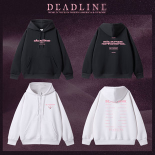 BLACKPINK北美欧洲演唱会DEADLINE周边衣服卫衣服拉链套头连帽衫