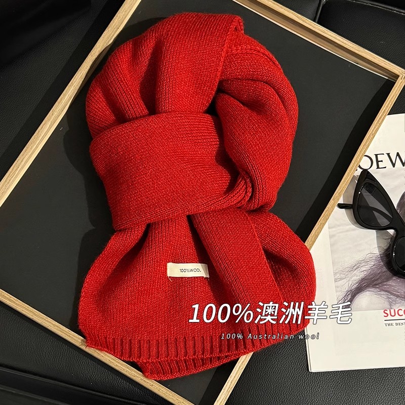 2024新款100%澳洲针织羊毛围巾