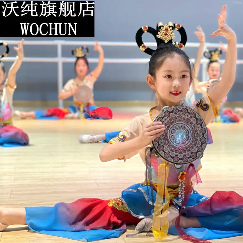 敦煌舞蹈服儿童飞天乐鼓壁画绝响