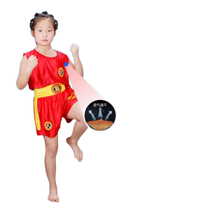 龙纹散打服装搏击拳击服短裤服装散打武术训练服泰拳格斗男女儿童