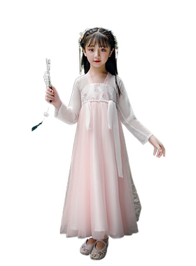 小孩子穿的汉服女孩8岁仙女9秋季八儿童十古装女童仙美小女生沙裙