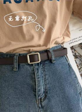 搭配皮带女ins风夏季卡通连衣裙子宽腰带白色小裤带式网红酷透明