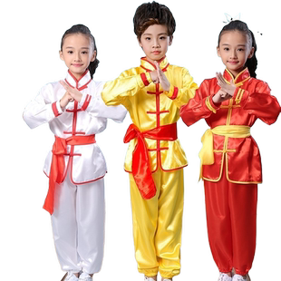 儿童武术演练功衣服幼儿园舞龙男女小学生打鼓腰鼓功夫演出服装.