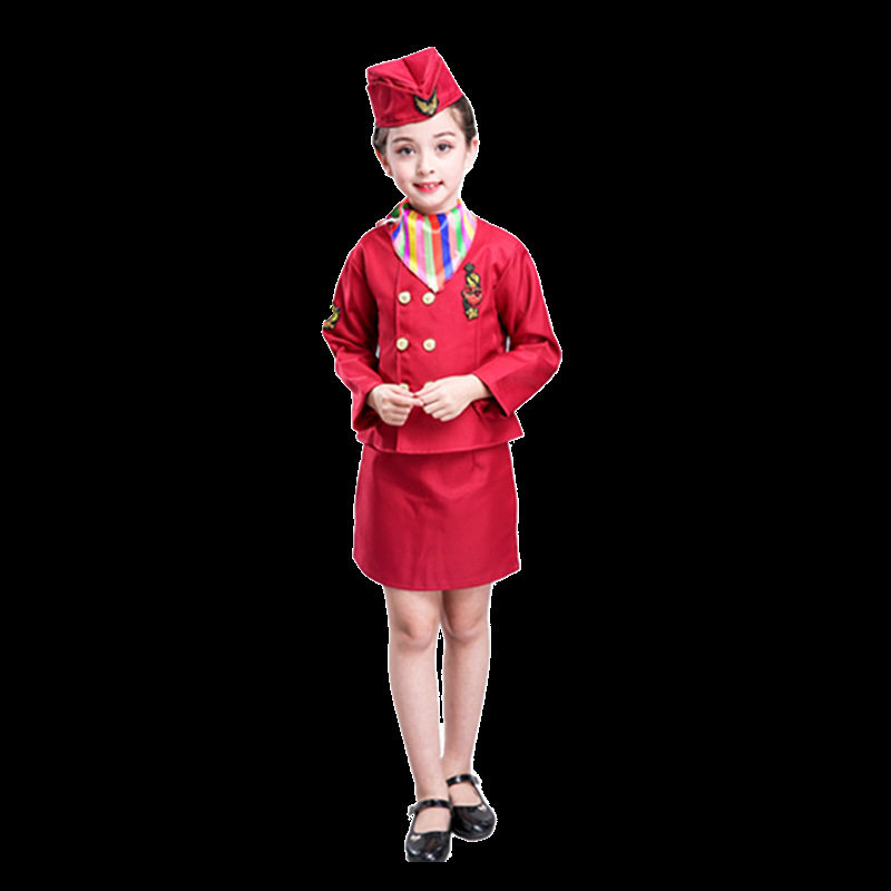 儿童机长空姐制服飞行员机长走秀表演服空少空乘飞机师男女童服装