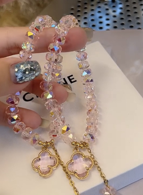 夏季四叶草仿水晶手链女轻奢小众