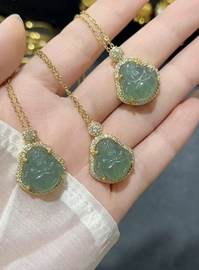 新中式大肚弥勒佛公吊坠项链小众