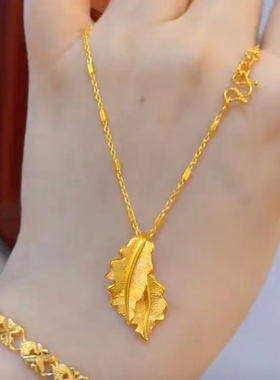 金枝玉叶枫叶项链女气质颈链