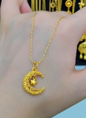 新中式星月织梦项链女月亮小众设计感高级轻奢气质百搭锁骨链颈链