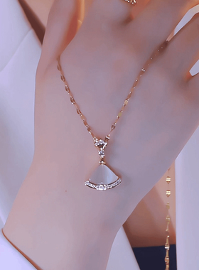 白猫眼小裙子项链气质百搭锁骨链