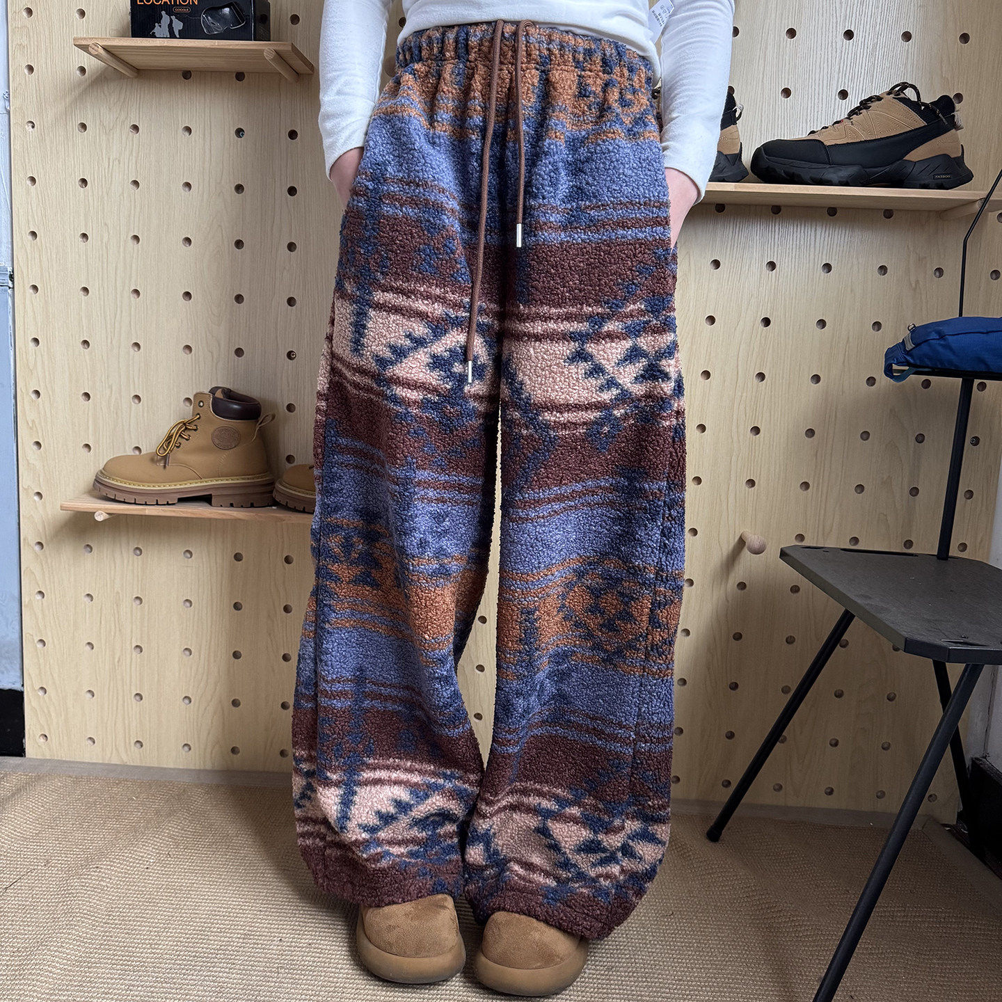 韩系加绒加厚秋冬保暖卫裤纯色宽松阔腿裤男女百搭时尚休闲长裤,男装,休闲裤,淘宝优惠券,粉丝福利购,淘宝优惠卷