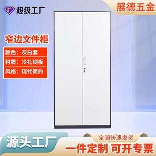 文件柜加厚窄边套色办公档案柜带锁财务凭证铁皮柜 跨境钢制拆装