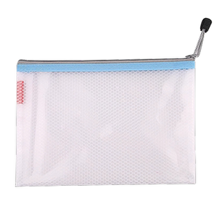 晨光A4文件袋透明塑料网格袋拉链式a5账务办公票据发票资料档案袋学生用试卷分类袋子整理学科袋B5大容量加厚