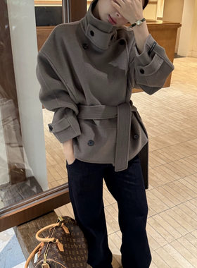 好看短款双面羊毛大衣女秋冬新款