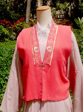 独家刺绣设计汉服女装棉麻