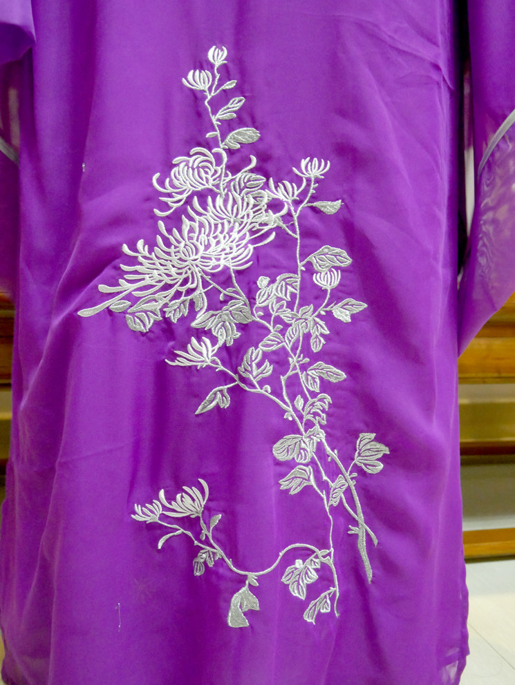 梦徊霓裳汉服银线绣花肩凤对襟襦裙大袖长褙子紫红色现货孤品特价