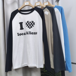 插肩袖 C3123 撞色爱心字母T恤BXT610241C C3122 C3121