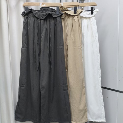 C3233  花边松紧腰系带直筒裤BXT612182C