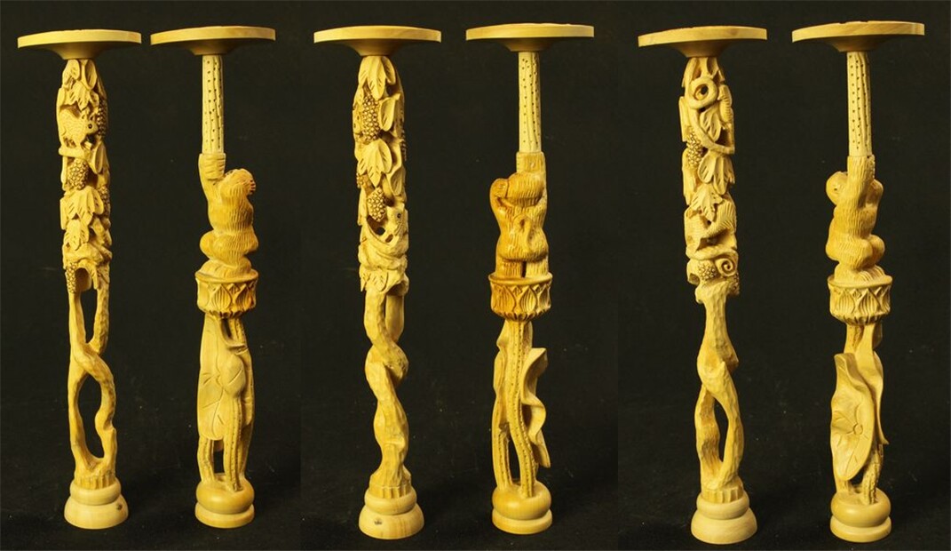 猴子撑荷叶 松鼠葡萄 手工雕刻百灵鸟站台 鸣叫台 唱台 云燕云雀