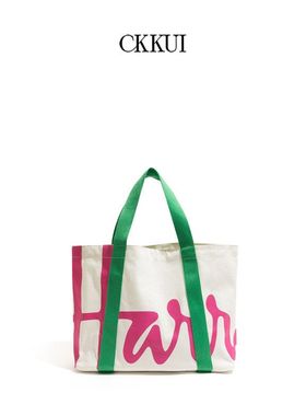CKKUI 欧美小众撞色购物袋高级感大容量手提包通勤慵懒单肩托特包
