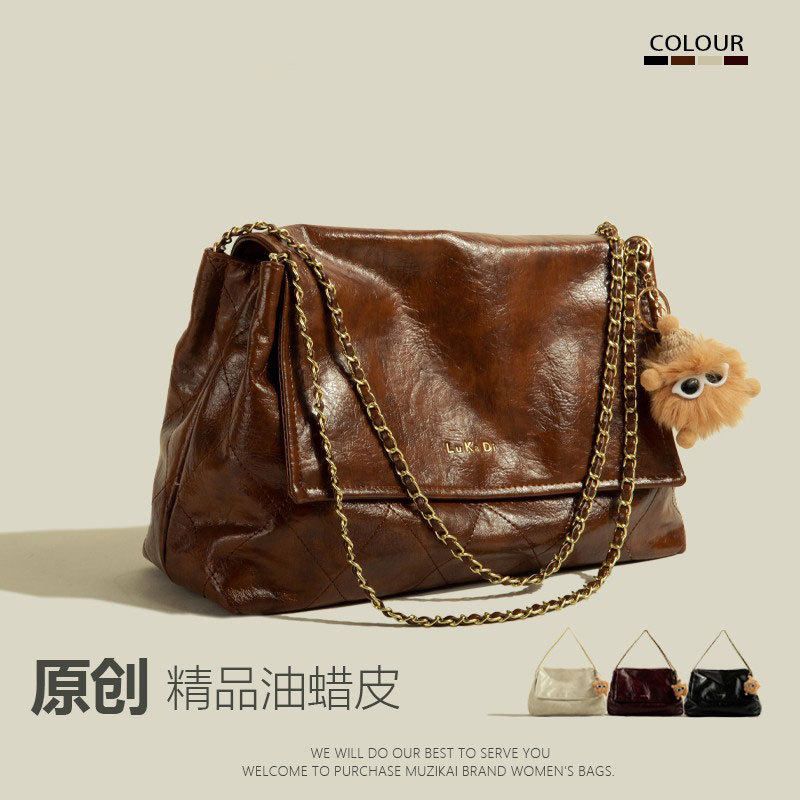 今年流行大容量腋下复古流浪包2025新款潮高级质感单肩托特大包女