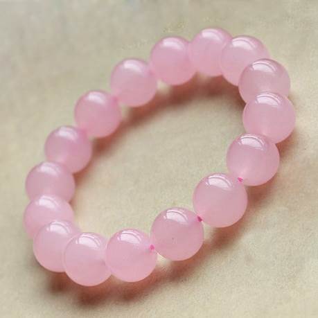 姻缘水晶粉玉髓手链 粉色简约单圈 招桃花手串女 唯美时尚饰品