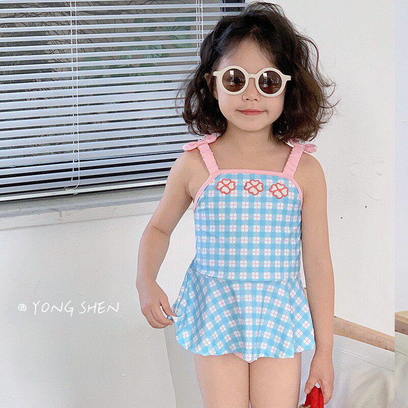 儿童泳衣女女童分体可爱吊带宝宝游泳衣中小童韩国洋气大童泳装