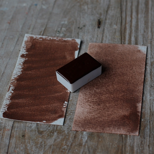 天然熟褐天然单一色粉矿物固体水彩颜料多米尼格矿物大师系列水彩