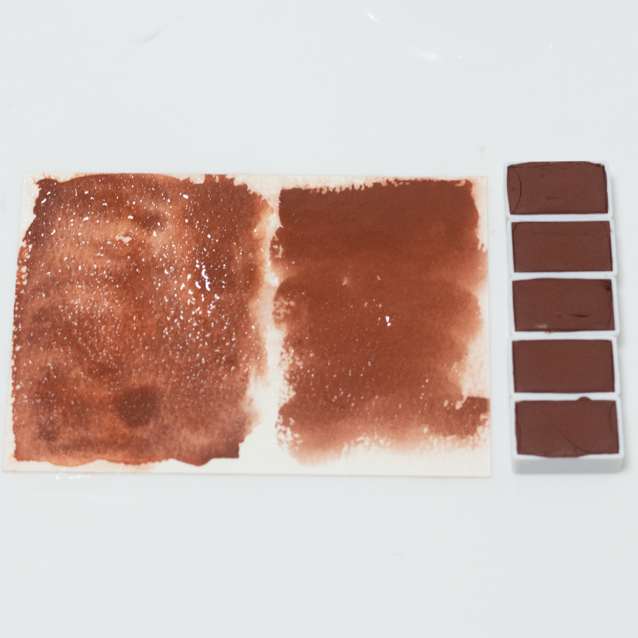 赭石 redochre 天然矿物蜂蜜不透明纯手工固体水彩全快watercolor