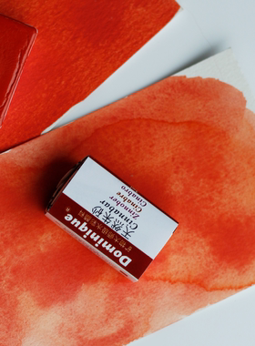 天然朱砂 cinnabar 矿物固体水彩颜料不透明易沾取高耐光多米尼格