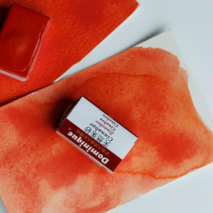 天然朱砂 cinnabar 矿物固体水彩颜料不透明易沾取高耐光多米尼格