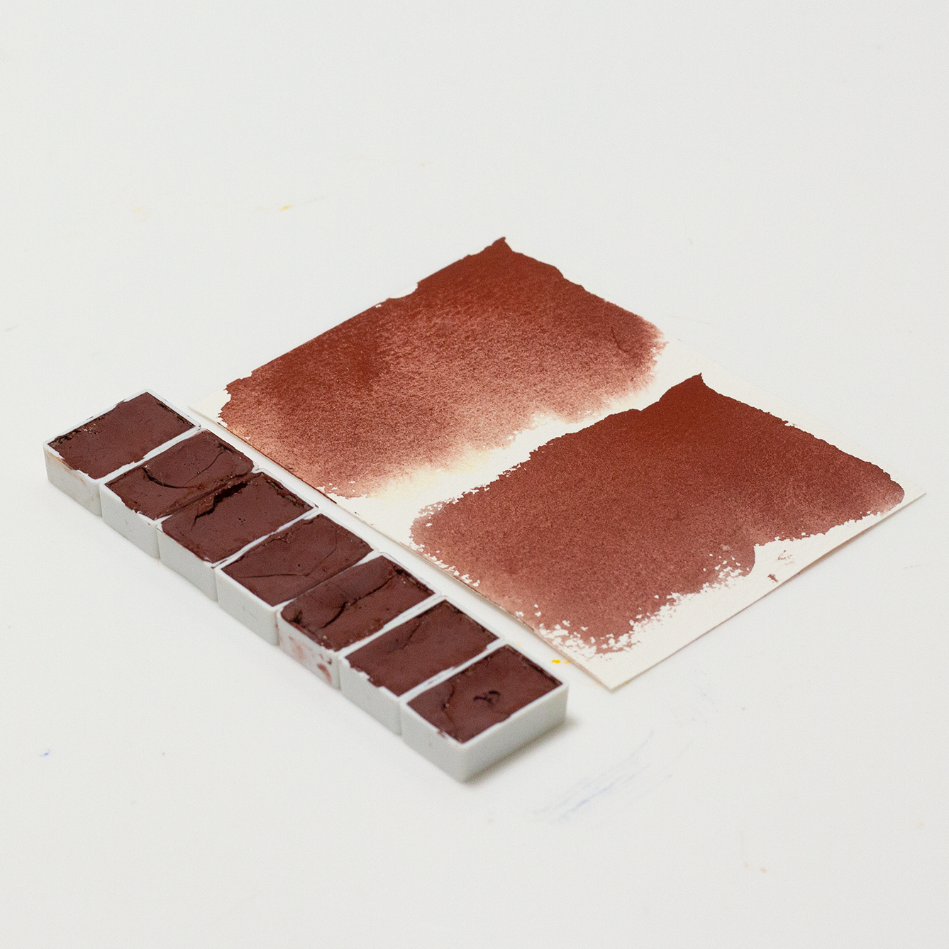 马斯红 mars red手工固体蜂蜜合成不透明水彩颜料固彩风景写生