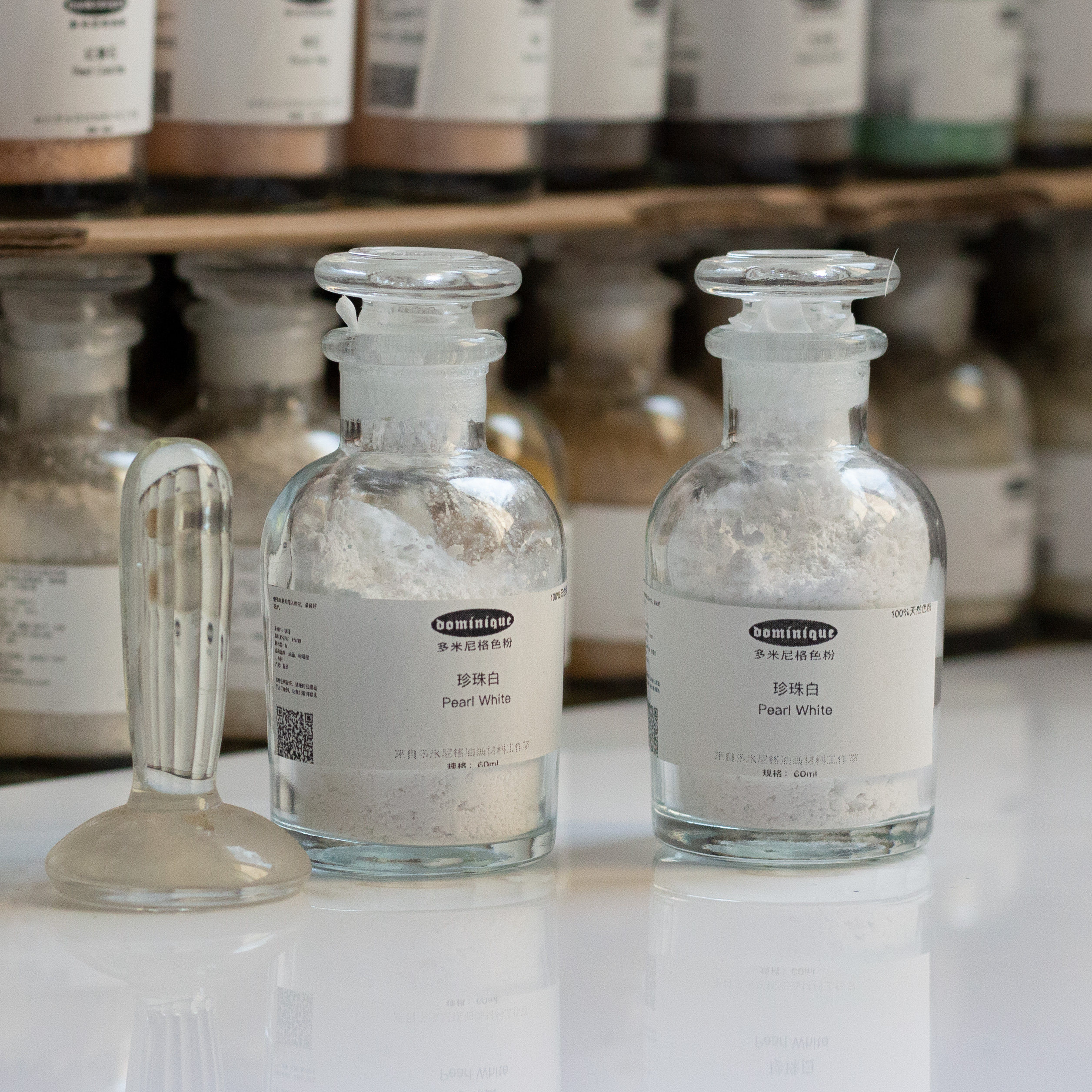 珍珠白 天然白色油画坦培拉水彩色粉耐光半透明颜料60ml