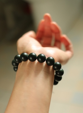 新疆塔青手串和田玉青玉珠串14mm