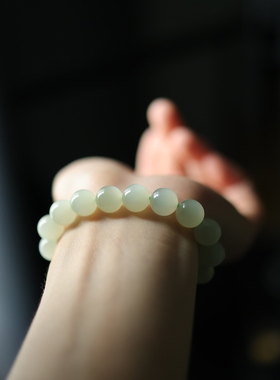 天然和田玉晴水猫眼手串11mm