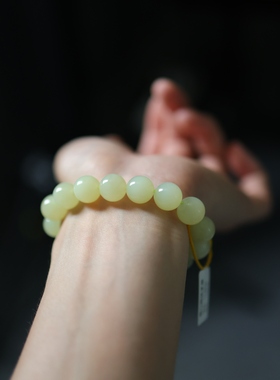 天然和田玉黄口手串玉石手链