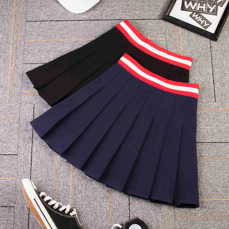2019春夏高腰百褶新款女裙子条纹百搭裙子ulzzang学院风短裙裤裙|msdalam kategori Butik wanita / wanita, skirt - dari Buy2taobao.com untuk memberikan perkhidmatan ejen Taobao profesional membeli