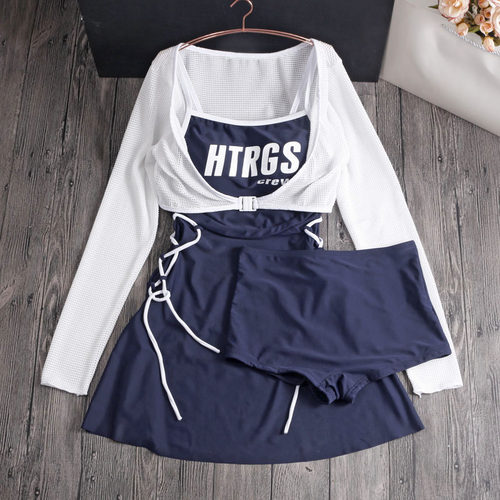 小易女裙式显瘦泳衣遮肚