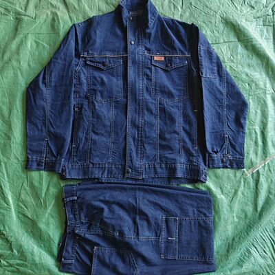 夏季拉链916工作服薄款牛仔外套男套装电工电焊耐磨工作服