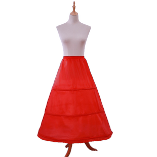 裙撑红色三钢圈婚纱礼服蓬蓬裙松紧带系带可调节衬裙小A裙鱼骨撑