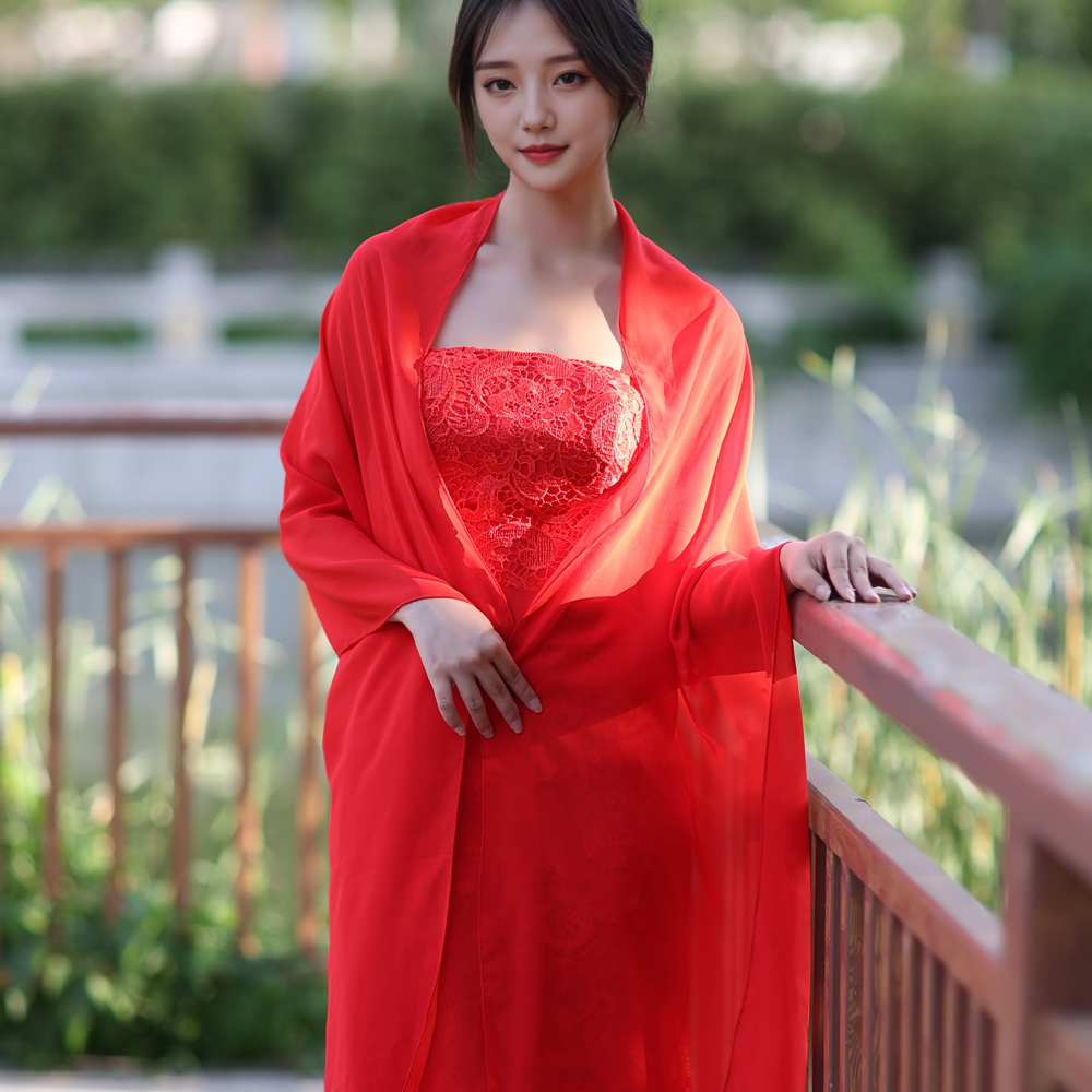 新款超仙礼服连衣裙披肩薄款国风
