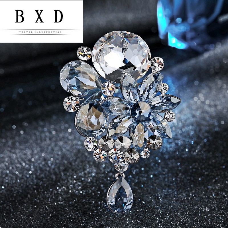 施华水晶胸针女胸花配饰韩国奢华大气高档别针扣外套西装毛衣礼物