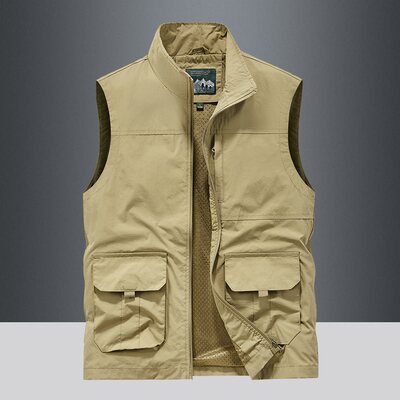 男士户外立领多口袋马甲