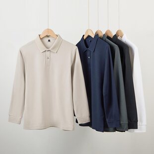 长袖POLO衫弹力健身衣运动长T速干透气亲肤40支双纱230克亲肤绒绣