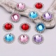 5个23mm彩色亚克力仿猫眼石戒面圆形合金花盘钻扣花心diy发饰材料